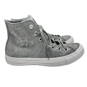 Converse Grey Metallic Suede High Tops (7.5 Womens)